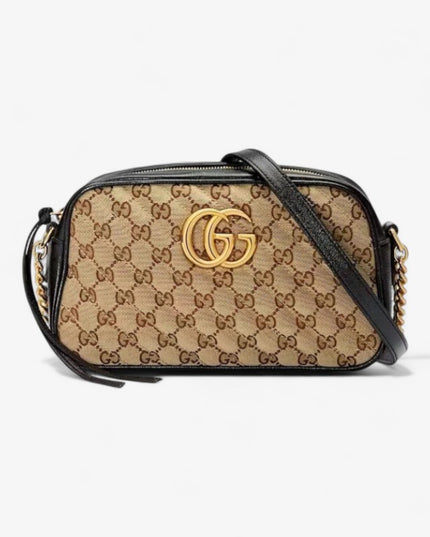 Gucci Marmont Multicolor Small Shoulder Bag 447632 – Beige GG Canvas
