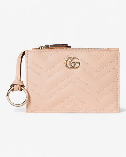Gucci Marmont Pale Pink Matelassé Leather Key Case