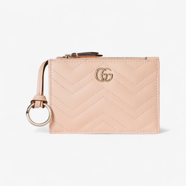 Gucci Marmont Pale Pink Matelassé Leather Key Case