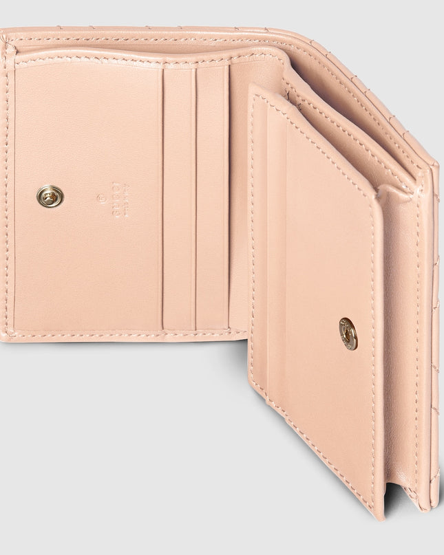 Gucci Marmont Pale Pink Matelassé Leather Wallet