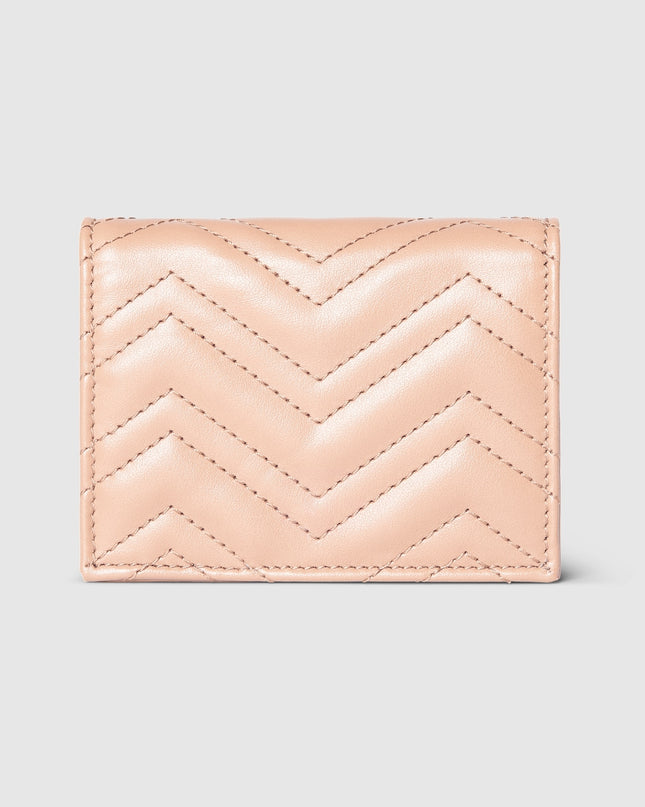 Gucci Marmont Pale Pink Matelassé Leather Wallet