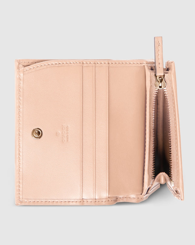Gucci Marmont Pale Pink Matelassé Leather Wallet