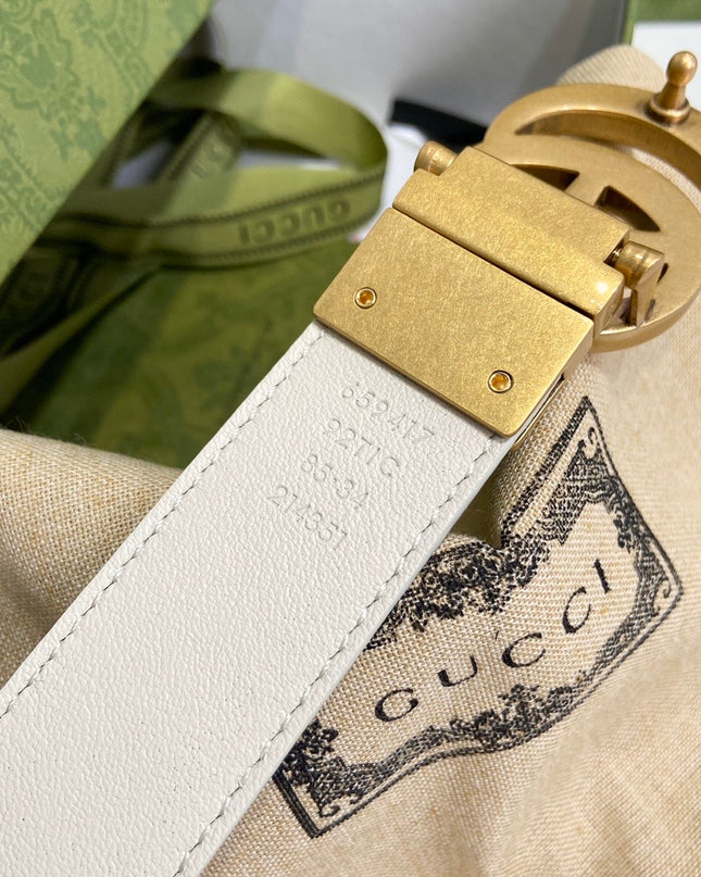 Gucci Marmont Reversible Belt 659417 – White Leather