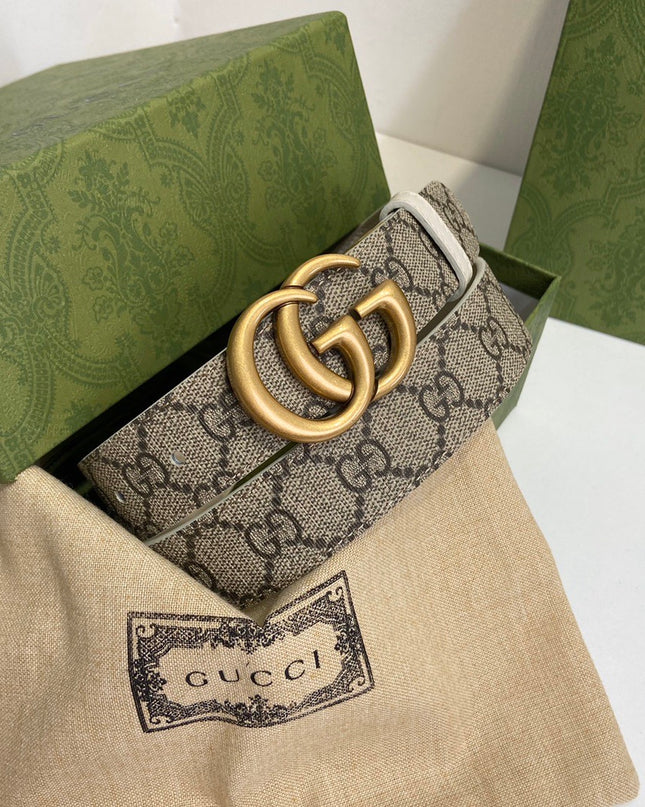 Gucci Marmont Reversible Belt 659417 – White Leather