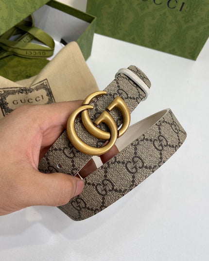 Gucci Marmont Reversible Belt 659417 – White Leather
