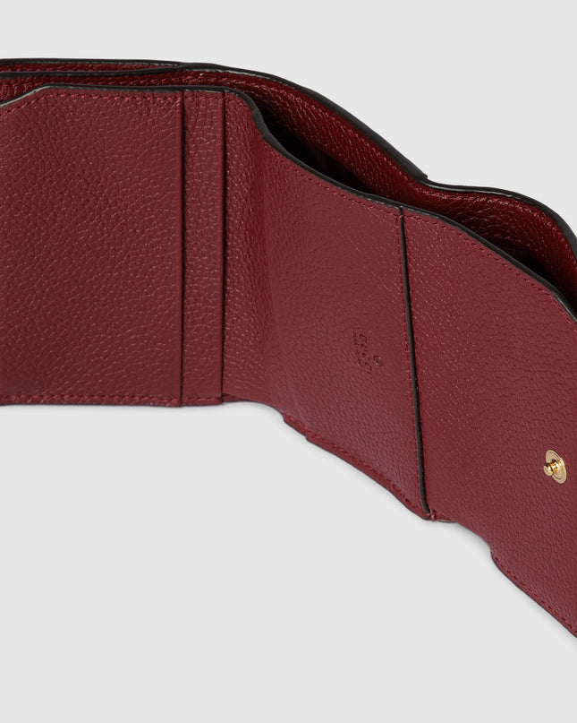 Gucci Marmont Rosso Ancora Leather & GG Supreme Mini Wallet
