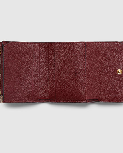 Gucci Marmont Rosso Ancora Leather & GG Supreme Mini Wallet