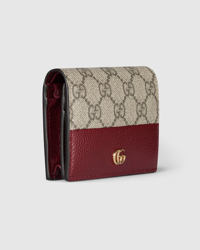Gucci Marmont Rosso Ancora Leather & Supreme Small Wallet