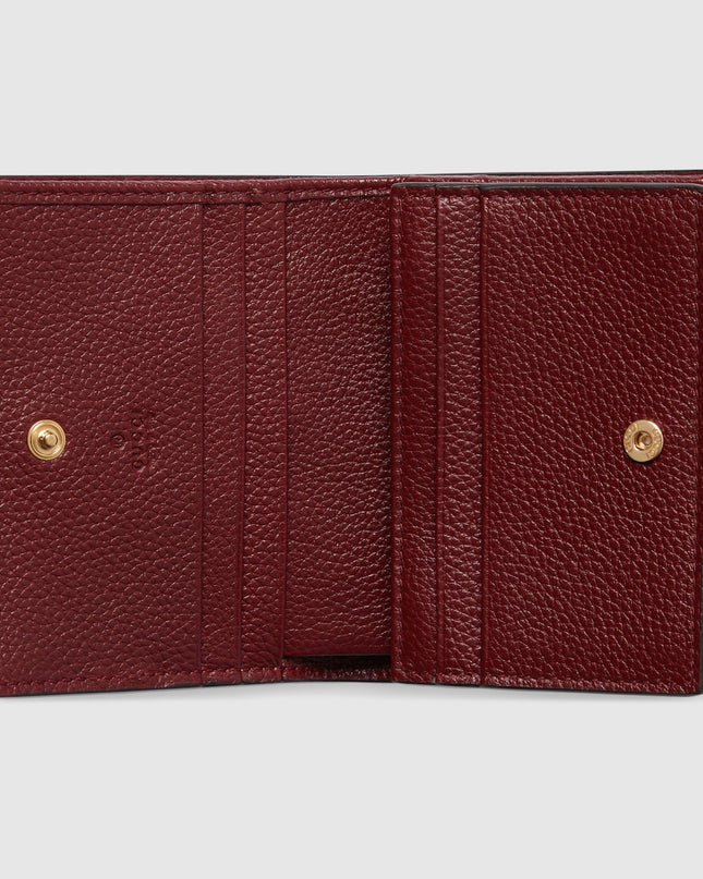 Gucci Marmont Rosso Ancora Leather & Supreme Small Wallet