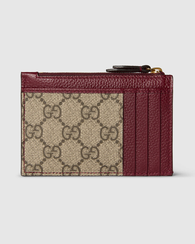 Gucci Marmont Rosso Ancora Leather & Supreme Zip Key Pouch