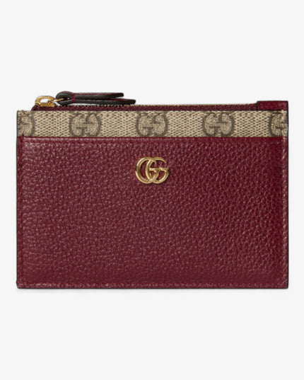 Gucci Marmont Rosso Ancora Leather & Supreme Zip Key Pouch