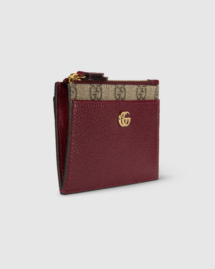 Gucci Marmont Rosso Ancora Leather & Supreme Zip Key Pouch