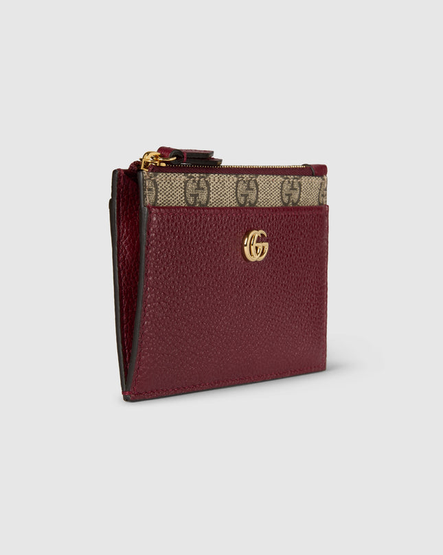 Gucci Marmont Rosso Ancora Leather & Supreme Zip Key Pouch