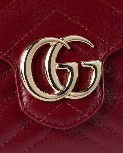 Gucci Marmont Rosso Ancora Matelassé Leather Wallet on Chain