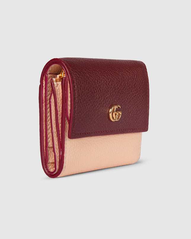 Gucci Marmont Rosso Ancora and Pink Leather Mini Wallet