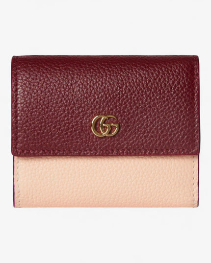 Gucci Marmont Rosso Ancora and Pink Leather Mini Wallet