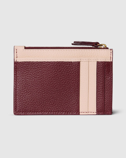 Gucci Marmont Rosso Ancora and Pink Leather Zip Key Pouch