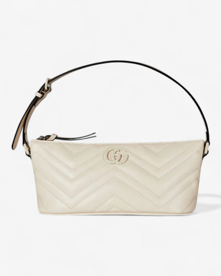 Gucci Marmont Shoulder Bag 739166 – White Matelassé Leather