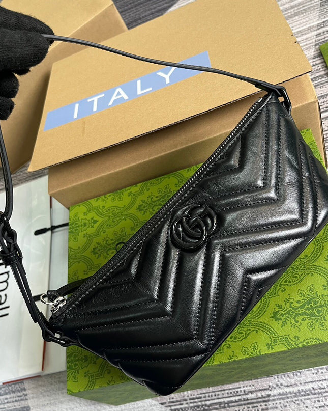 Gucci GG Marmont Mini Shoulder Bag – Black Matelassé Leather