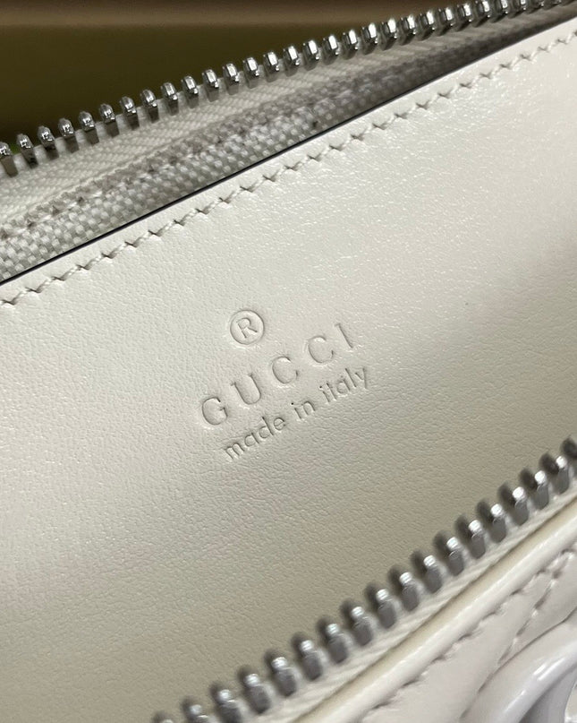Gucci Marmont Shoulder Bag 739166 – White Matelassé Leather