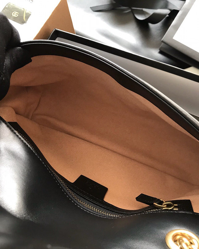 Gucci Marmont Small Matelassé Shoulder Bag 443497 Black