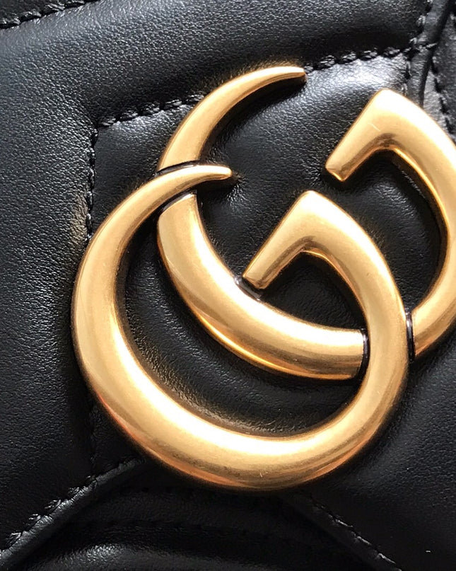 Gucci Marmont Small Matelassé Shoulder Bag 443497 Black
