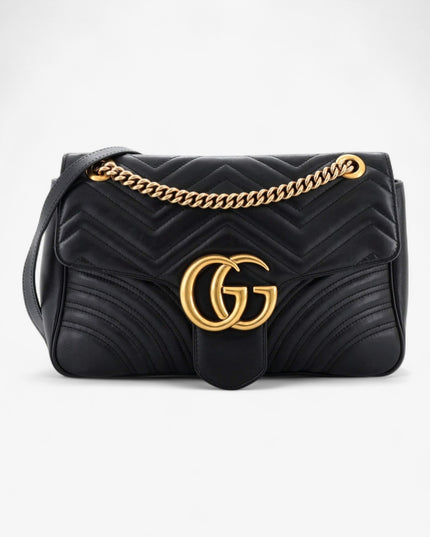 Gucci Marmont Small Matelassé Shoulder Bag 443497 Black