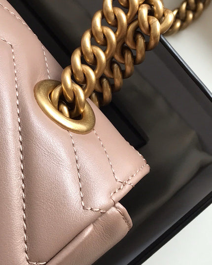 Gucci Marmont Small Matelassé Shoulder Bag 443497 Dusty Pink