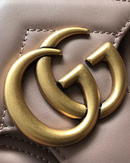 Gucci Marmont Small Matelassé Shoulder Bag 443497 Dusty Pink