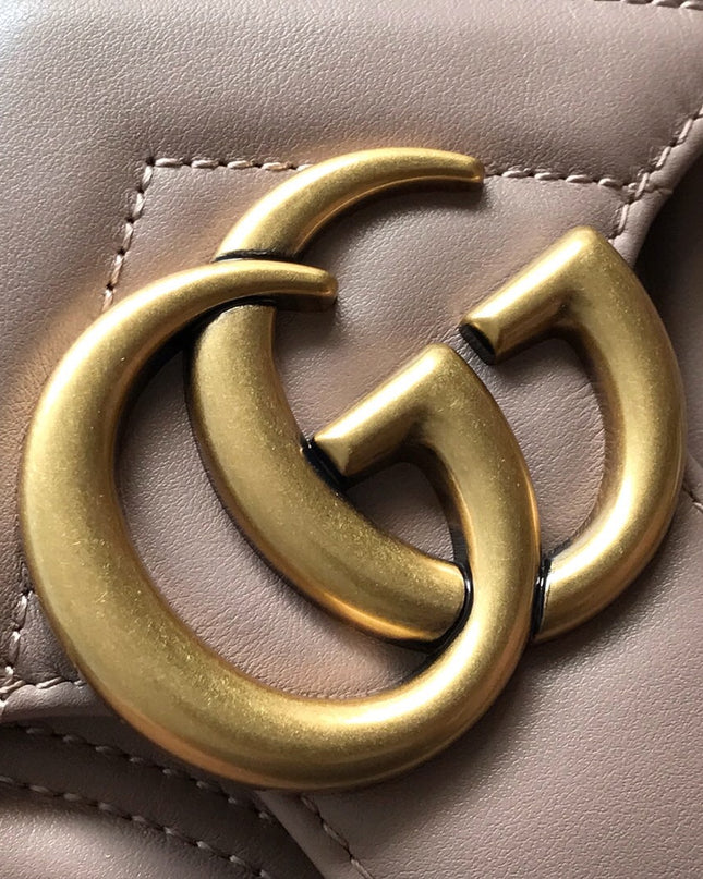 Gucci Marmont Small Matelassé Shoulder Bag 443497 Dusty Pink