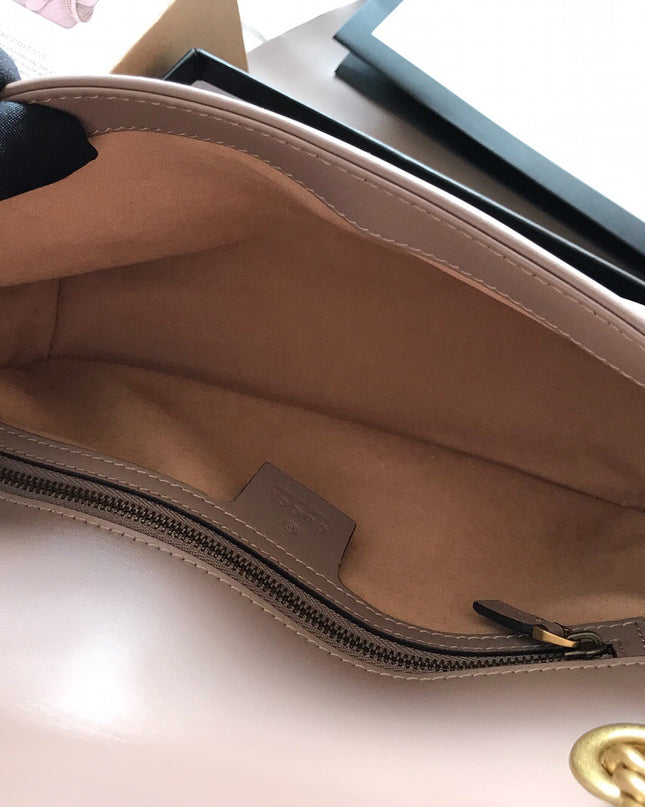 Gucci Marmont Small Matelassé Shoulder Bag 443497 Dusty Pink