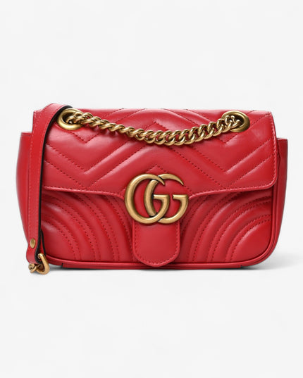 Gucci Marmont Small Matelassé Shoulder Bag 443497 Red