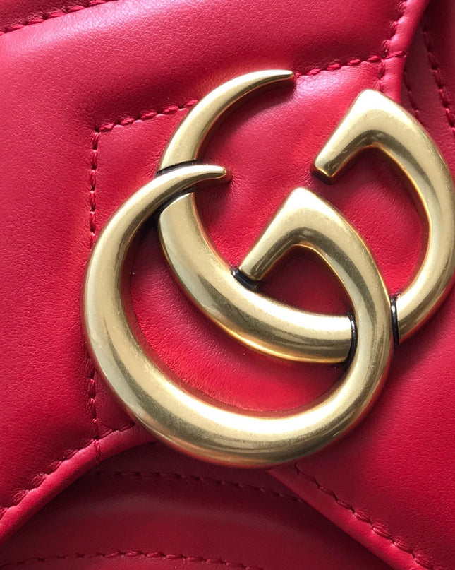 Gucci Marmont Small Matelassé Shoulder Bag 443497 Red
