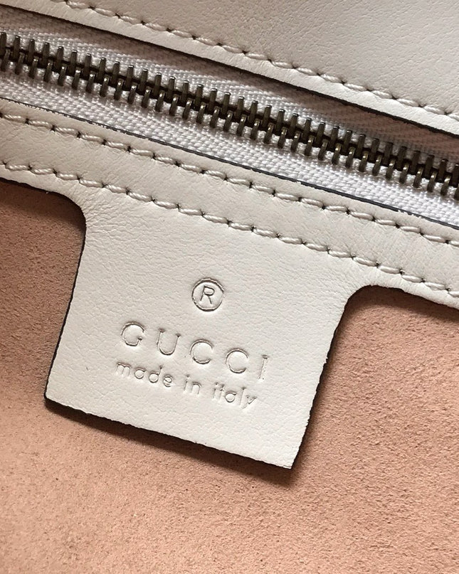 Gucci Marmont Small Matelassé Shoulder Bag 443497 White