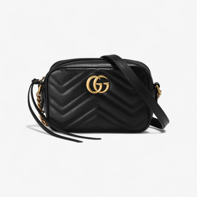 Gucci Marmont Small Matelassé Shoulder Bag 447632 Black
