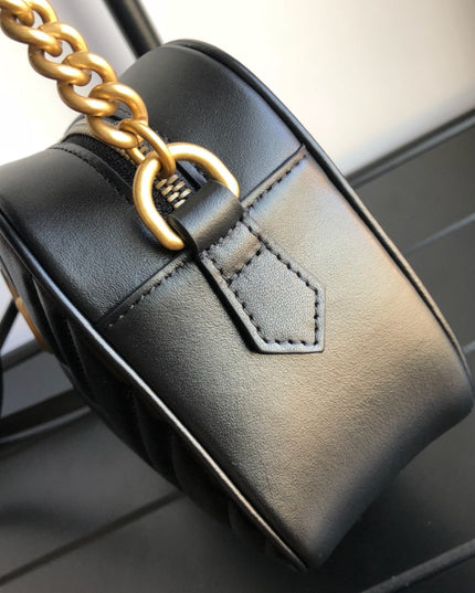 Gucci Marmont Small Matelassé Shoulder Bag 447632 Black