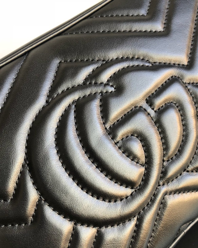 Gucci Marmont Small Matelassé Shoulder Bag 447632 Black
