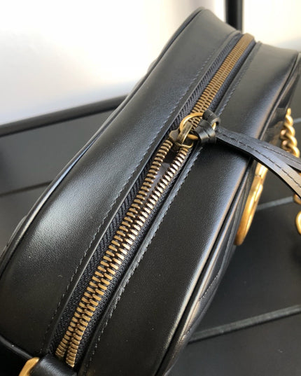 Gucci Marmont Small Matelassé Shoulder Bag 447632 Black