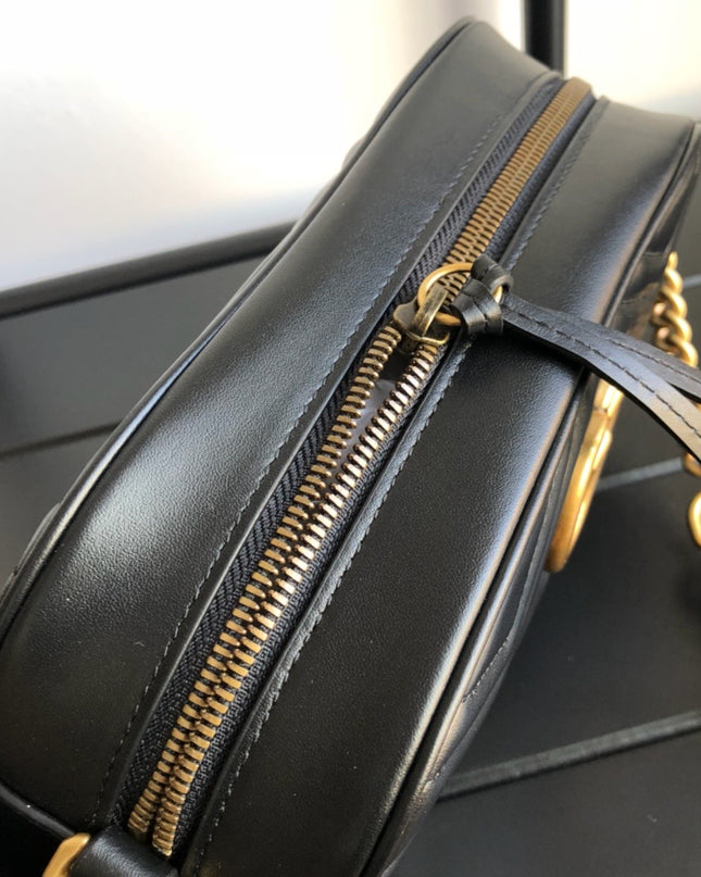 Gucci Marmont Small Matelassé Shoulder Bag 447632 Black