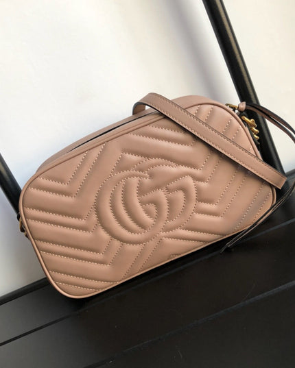 Gucci Marmont Small Matelassé Shoulder Bag 447632 Dusty Pink