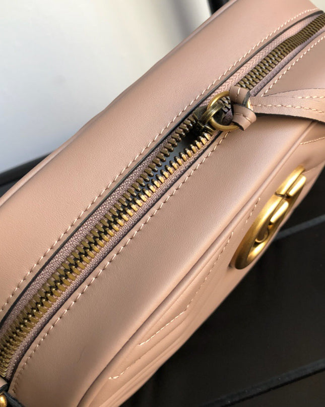 Gucci Marmont Small Matelassé Shoulder Bag 447632 Dusty Pink
