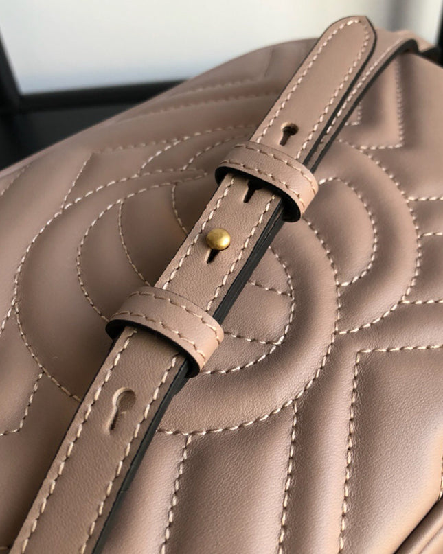 Gucci Marmont Small Matelassé Shoulder Bag 447632 Dusty Pink