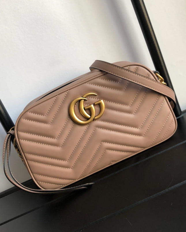 Gucci Marmont Small Matelassé Shoulder Bag 447632 Dusty Pink
