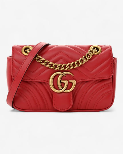 Gucci Marmont Small Matelassé Shoulder Bag 447632 Red