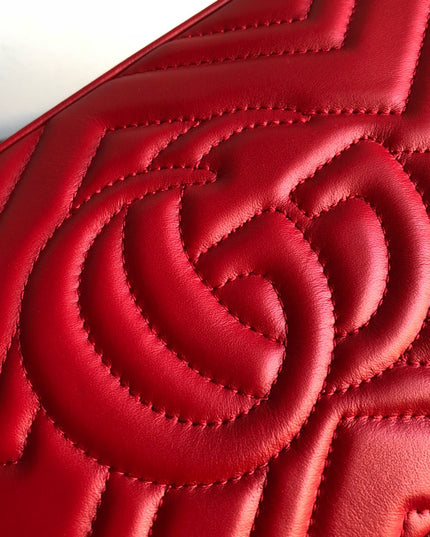 Gucci Marmont Small Matelassé Shoulder Bag 447632 Red