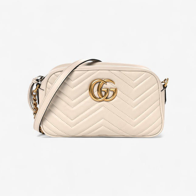 Gucci Marmont Small Matelassé Shoulder Bag 447632 White