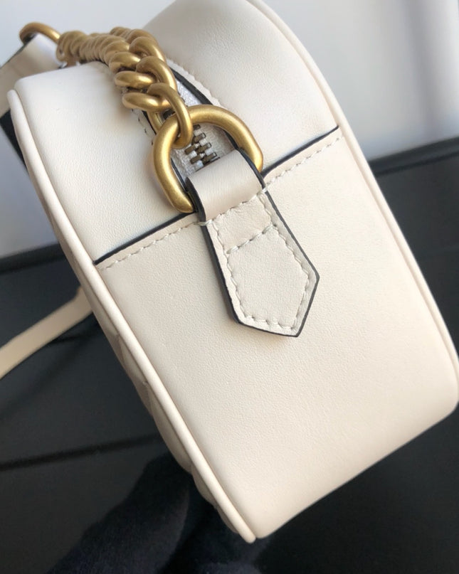 Gucci Marmont Small Matelassé Shoulder Bag 447632 White