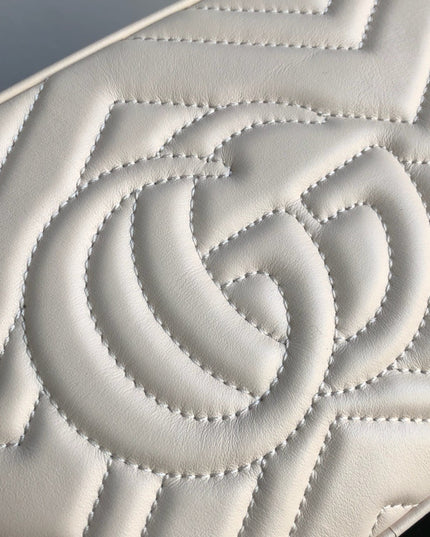 Gucci Marmont Small Matelassé Shoulder Bag 447632 White