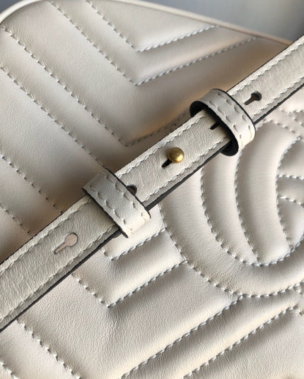 Gucci Marmont Small Matelassé Shoulder Bag 447632 White