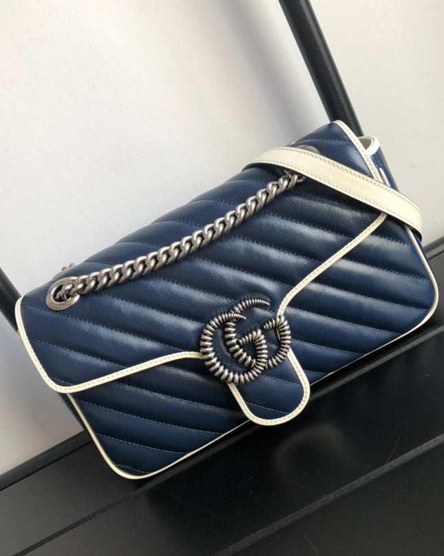 Gucci Marmont Small Shoulder Bag 443497 Blue